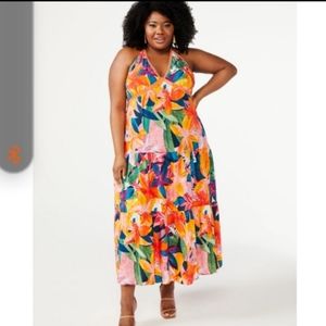 Sofia Vegara Jeans Walmart Halter Plunge Jungle Dress.